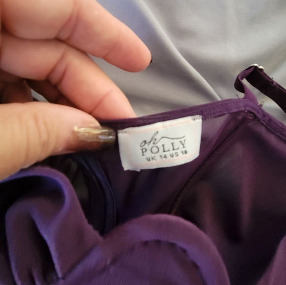 Oh polly purple Mesh Bodycon Ruched Corset Mini Dress 💜💜💜 - Picture 4 of 4